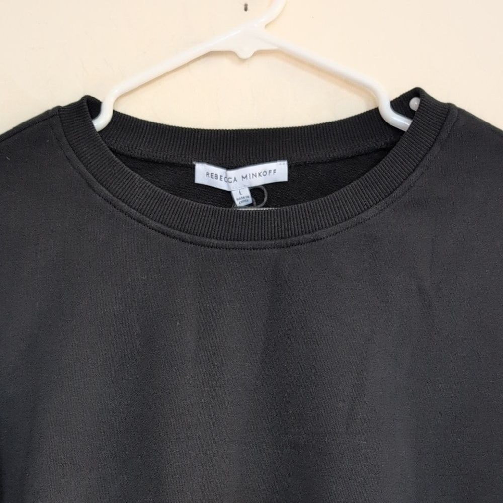 NWT Rebecca Minkoff Black Puff Sleeve Julia Combo Long Sleeve Top - L - Picture 3 of 10